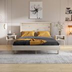 Ebruli Model Vernikli Çam Ahşap Karyola