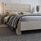 Alaz Model Doğal Çam Ahşap Karyola ( Yatay )