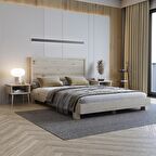 Alaz Model Vernikli Çam Ahşap Karyola ( Yatay )