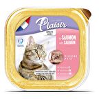 Plaisir Pate 100Gr Somon Balık Etli 24Adet Yaş Kedi Maması