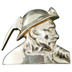 PiMarks Pirinç Döküm Duvar Süsü Madenci Silüeti