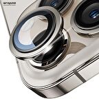 iPhone 15 Pro Kamera Lens Koruyucu Natürel Titanyum Kolay Uygulama Aparatlı