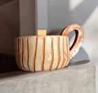 El yapımı seramik fincan soya mum