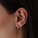 Oluklu XX Mini Halka Küpe