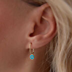 Turkuaz Mineli Ataç Küpe