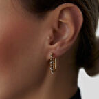 Taşlı İşlemeli Ataç Küpe