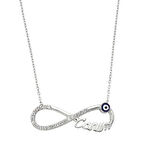 925 Ayar Gümüş Nazarlı Sonsuzluk Canım Kadın Gümüş Kolye