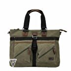 Ççs London 31490 Kanvas Omuz Askılı  Evrak Çantası Haki