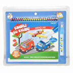 Araçlar Temalı Sulu Sihirli Boyama Kitabı - Özel Sulu Kalem Ile Water Painting