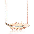 925 Ayar Gümüş Kuş Tüyü Kolye