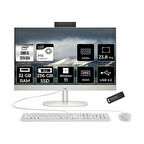 HP ProOne 240 G10 i5 1335U 32GB 256GB SSD Iris Xe Graphics 23.8" FHD W11H All In One PC Beyaz & PER4