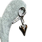 Uretti - İREM 3914 3554 Kalp ve Fiyonk Detaylı Çelik Küpe