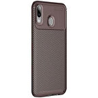 Huawei Y7 Prime 2019 Karbon Desenli Negro Silikon Kılıf