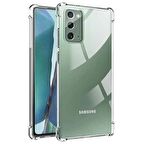 Samsung Galaxy Note 20 Shock Absorbing Darbe Emicili Şeffaf Silikon Kılıf