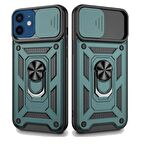 Apple iPhone 12 Uyumlu Kızaklı Kamera Korumalı Tank Kılıf