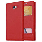 Samsung Galaxy C5 Uyumlu Pencereli Kapaklı Magnum Kılıf