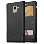 Samsung Galaxy J6 J600 Uyumlu Pencereli Kapaklı Magnum Kılıf