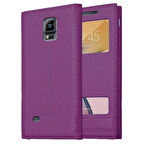 Samsung Galaxy Note 4 Uyumlu Pencereli Kapaklı Magnum Kılıf