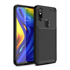 Xiaomi Mi Mix 3 Uyumlu Karbon Desenli Negro Silikon Kılıf