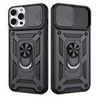 Apple iPhone 12 Pro Max Uyumlu Kızaklı Kamera Korumalı Tank Kılıf