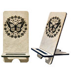 Ahşap Telefon Standı 4mm Huş Kelebek