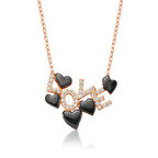 925 Ayar Gümüş Love Yazılı Kalpli Kadın Gümüş Kolye