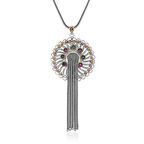 925 Ayar Gümüş Renkli Taşlı Kadın Gümüş Kolye