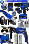 Alman 3 lü Set 298 V Şarjlı Matkap 9200 w Kırıcı Delici Hilti 7200 W Taşlama Sprel Makinesi