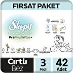 Sleepy Bio Natural Premium Plus Fırsat Paketi Bebek Bezi 3 Numara Midi 42 Adet