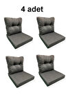 4 Adet Bahçe Balkon Mobilyası Minderi (4 ADET MİNDER, 4 ADET KIRLENT)