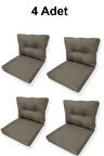 4 Adet Bahçe Balkon Mobilyası Minderi (4 ADET MİNDER, 4 ADET KIRLENT)