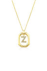 14 Ayar Altın Taşlı Z Harf Kolye