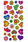 Sticker Kabartmalı Stiker Defter, Planlayıcı Etiket (Ldg023)-17x9 cm- Desenli Kalp