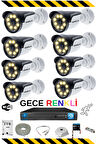SNRELK HAMA 8 KAMERALI WARM LIGHT 5MP 1TB RENKLİ GÜVENLİK KAMERASI SET