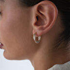 Üç Renkli Desenli Küpe