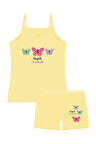 Öts Kız Çocuk Atlet Boxer Likralı Sarı Kelebek (%96 Pamuk - %4 Elastan)