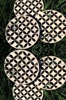 Ahşap Bardak Altlığı 6 lı Set Otantik Desenli Bardak Altlığı