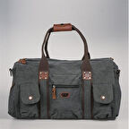 ÇÇS 40233 Kanvas Geniş Hacimli Seyahat Çantası Siyah