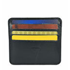 Hakiki Deri 8 Gözlü Kartlık Siyah