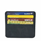 Hakiki Deri 8 Gözlü Kartlık Süet Siyah