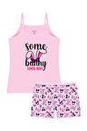 Öts Kız Çocuk Atlet Boxer Likralı Pembe Some Bunny (%96 Pamuk - %4 Elastan)