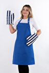 Simple 3'lü Set Ayar Askılı Cepli Mutfak Önlüğü Seti (2 ELDİVEN) Şef Garson Kafe Aşçı Barista