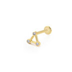 Üç Kenarı Taşlı Üçgen Model Tragus Piercing