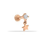 Taşlı Yıldız Sallantılı Minimal Tragus Piercing