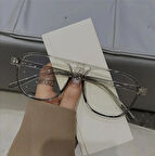 Unisex Gözlük Moda Aksesuarı Şık Şeffaf Çerçeve - Mavi Işık Korumalı 