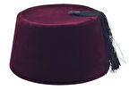 Osmanlı Bordo Püsküllü Damat Kına Erkek Fesi (11,5cmx57cm)