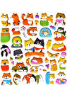 Sticker Kabartmalı Stiker Defter, Planlayıcı Etiket (Syd231-11)-20x18cm- Sevimli Kediler