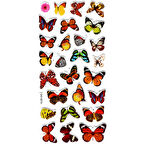 Sticker Kabartmalı Stiker Defter, Planlayıcı Etiket (HL88-040) - 17X9 cm - Kahverengi  Kelebekler
