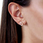 Baget Taşlı Altıgen  Küpe