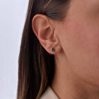 Yeşil Taşlı Damla Küpe